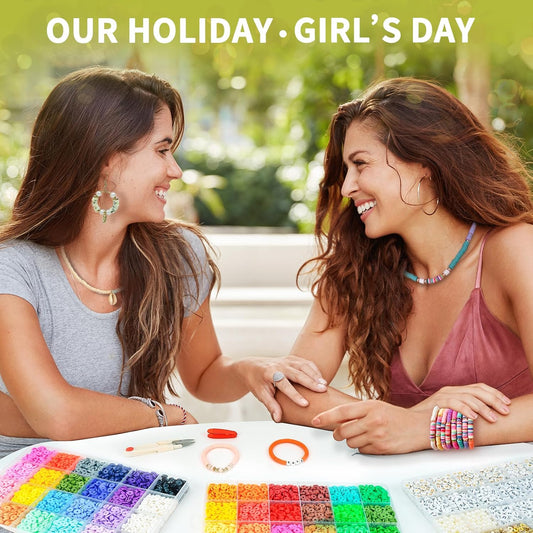 Paodey Friendship Bracelet Kit, 14,000pcs 48 Colors Bracelet Making Kit Clay Beads with Number Letter Bead Set Concert Merch Arts and Crafts Gifts for Kids Adults Teen Girls Jewelry Making Supplies