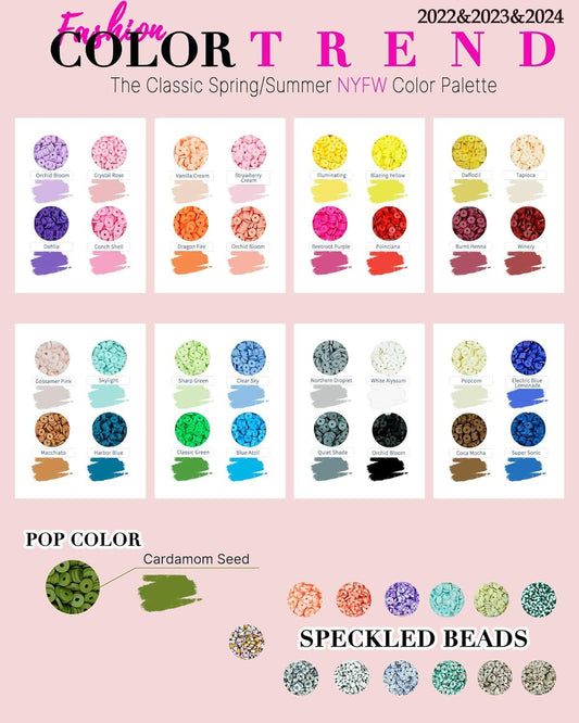 Paodey Bracelet Making Kit, 10,000 Pcs Polymer Clay Beads, 48 Colors Round Letter Beads Jewelry Making Kit Friendship Bracelets Heshi Beads with Charms Strings Crafts Gift for Girls Adults