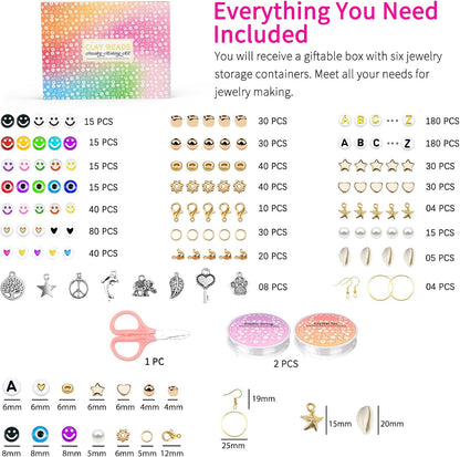Paodey 20,000 Pcs Clay Beads Bracelet Making Kit, 120 Colors 6 Boxes Polymer Beads Spacer Heishi Beads & Jewelry Kit with Pendant Charms Elastic Strings, Crafts Gift for Kids Adults