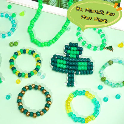 Paodey 5 Boxes Bracelet Making Kit Pony Beads, 96 Colors 6x9mm Kandi Rave Beads for Bracelets Friendship Plastic Beads with 800Pcs Letter Bead DIY Arts and Crafts for Kids Adults Keychain Jewelry Making