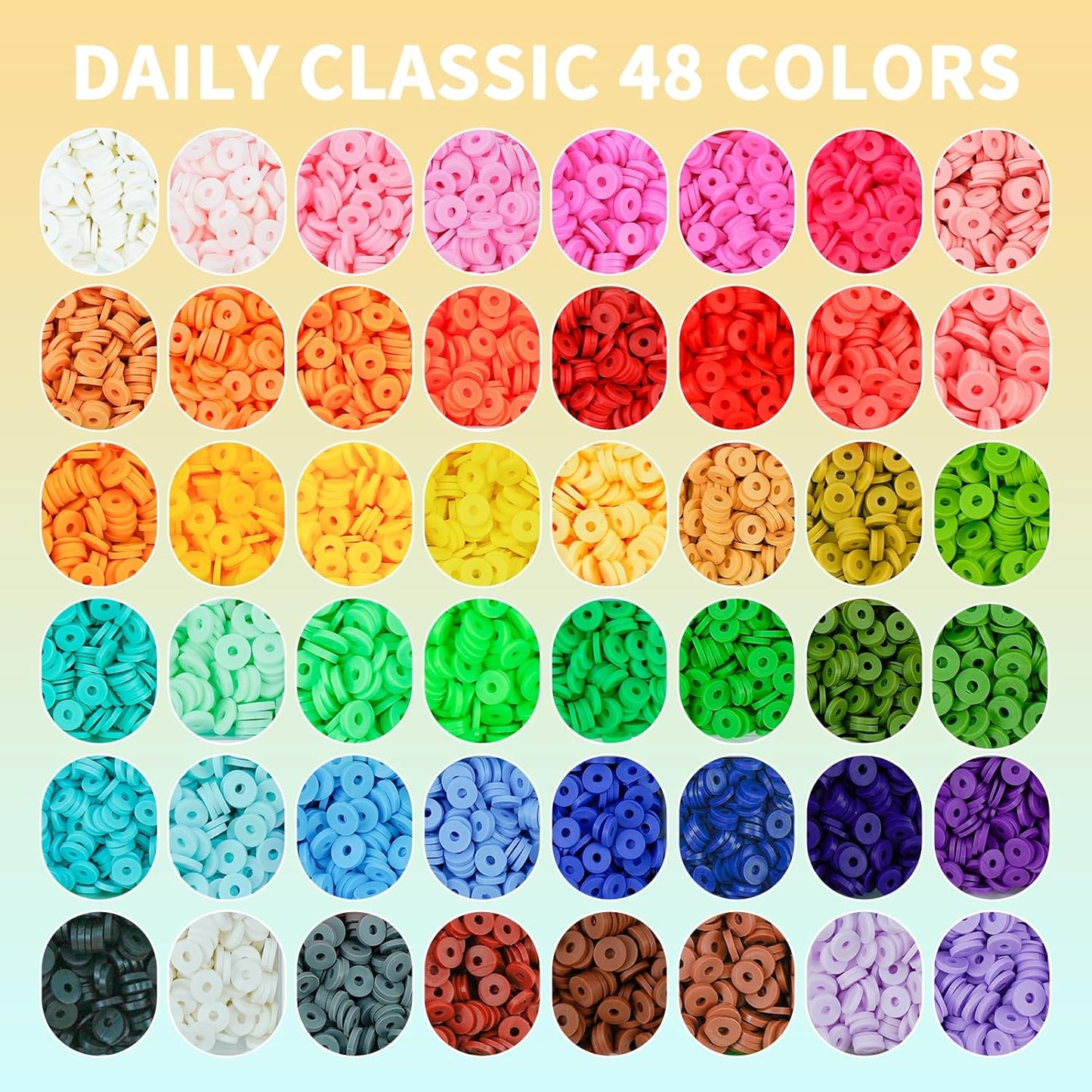 Paodey Friendship Bracelet Kit, 14,000pcs 48 Colors Bracelet Making Kit Clay Beads with Number Letter Bead Set Concert Merch Arts and Crafts Gifts for Kids Adults Teen Girls Jewelry Making Supplies