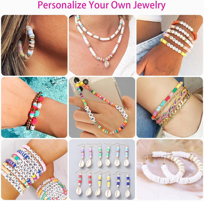 Paodey Friendship Bracelet Kit, 14,000pcs 48 Colors Bracelet Making Kit Clay Beads with Number Letter Bead Set Concert Merch Arts and Crafts Gifts for Kids Adults Teen Girls Jewelry Making Supplies